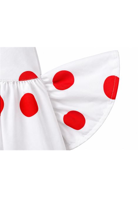 Abito a pois CUCU' LAB | CEREMONY BOWPOPELINE POIS ROSSO